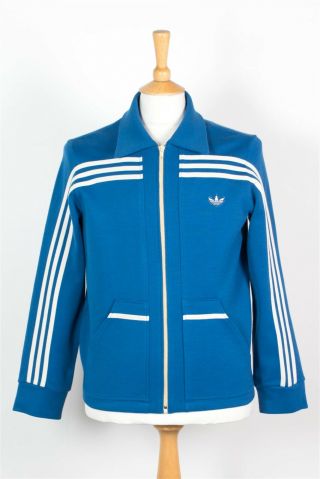 RARE VINTAGE 70 ' S ADIDAS TRACKSUIT TOP JACKET SEVENTIES MADE IN WEST GERMANY S 2