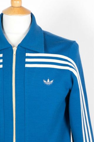RARE VINTAGE 70 ' S ADIDAS TRACKSUIT TOP JACKET SEVENTIES MADE IN WEST GERMANY S 3