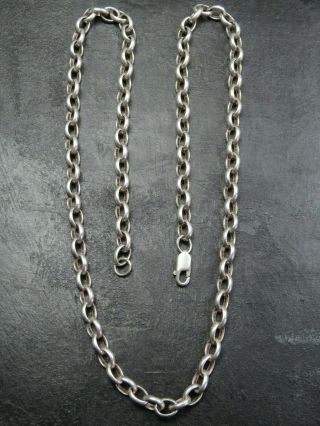 Vintage Sterling Silver Belcher Link Necklace Chain 20 1/2 Inch 1992