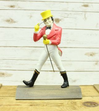 Vintage Johnnie Walker Red Statue Walking Man Wood Bar Figurine Advertising 12”