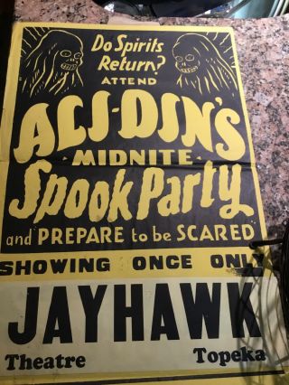 Ali - Dins Spook Show Poster 1930’s INCREDIBLY RARE ONLY KNOWN EXAMPLE 2