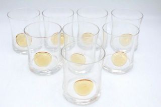 Vintage Set Of 8 Bryce Crystal Indian Head 1960 Drinking Glasses / Tumblers 3.  5 "