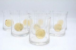 Vintage Set of 8 Bryce Crystal Indian Head 1960 Drinking Glasses / Tumblers 3.  5 