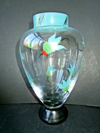 Vintage Kosta Boda Ulrica Hydeman - Vallien Hand Painted Signed Glass Vase
