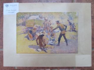 Vintage Print,  Artist Proof,  Frederic Remington,  " The Quarrel ",  1912,  8.  5 " X12.  5 "