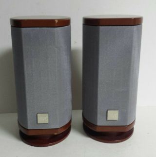 Jvc Pedestal Speakers Made With Kevlar Sp - Fssd990 (rare) In Wood - Vintage