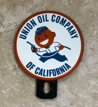 Union Oil Company Of California Vintage Antique License Plate Topper