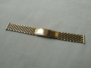 Montal Beads Of Rice Vintage Gents Watch Bracelet 18mm Rolled Gold