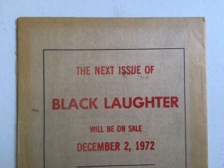 BLACK LAUGHTER comic 1 1st app Habeas Corpus November 1972 RARE James Dixon 6
