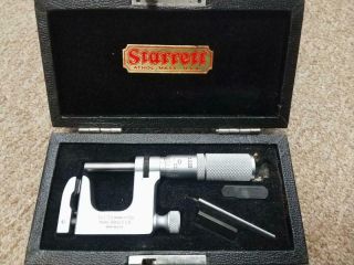 Vintage Starrett Model 220 Anvil Micrometer - Box