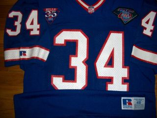 1994 Bills Thurman Thomas Authentic Game Jersey Sz 48 Russell Usa 35th 75th Vtg