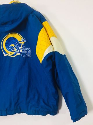 Vintage Los Angeles Rams Starter Hooded Coat Jacket Men Large L 7