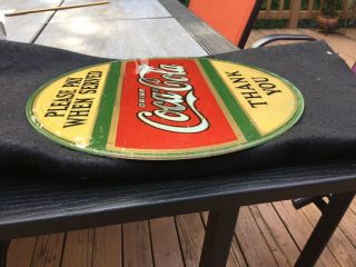 Rare 1920’s Coca Cola Sign Reverse Painting Please Pay When Served 11” Vintage 2