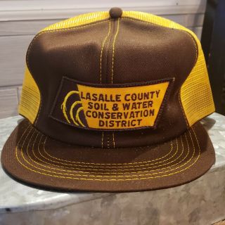 Vintage Lasalle County Mesh Snapback Trucker Hat Cap Patch K Products Usa