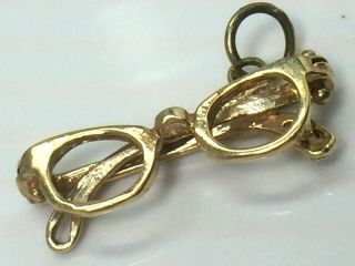 Awesome 14k Yellow Gold Mechanical Old Fashion Spectacles Charm.  1.  0gm.