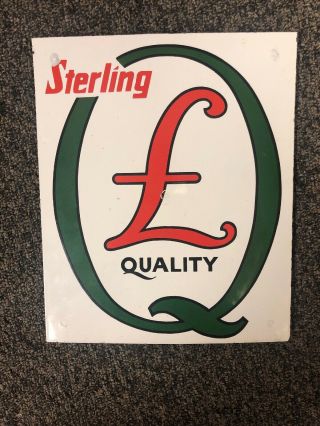 Vintage Porcelain Sterling Gas Pump Plate L Quality