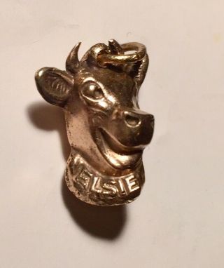 One Of A Kind Vintage Elsie The Cow 14k Solid Gold Pendant - Charm