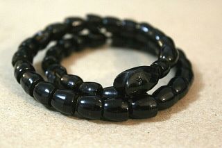 Antique Victorian Whitby Jet Carved Snake Wrapped Exquisite Mystical Bracelet