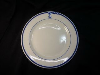 Shenango China Usn Us Navy Wwii Era Officers Mess Fouled Anchor 7 " Bread Plate