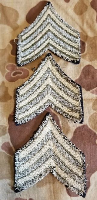 WWII US Army Sergeant SGT OD Wool Insignia Rank Patch Airborne Paratrooper GI 2