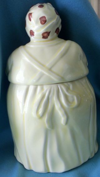 VINTAGE AUNT JEMIMA MAMMY YELLOW MOSIAC COOKIE JAR.  BLACK AMERICANA 4