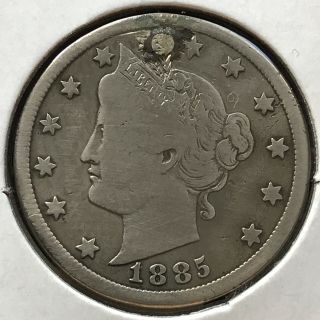 1885 Liberty Head Nickel 5c Vf Details Rare Key Date 12763