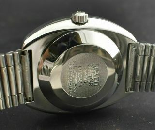 Vintage Rado Diastar Automatic Silver Black Swiss Mens Wrist Watch White Diamond 8