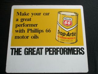Vintage Phillips 66 Motor Oil And Tire Double Sided Metal Sign 18 " X 16 " Rare