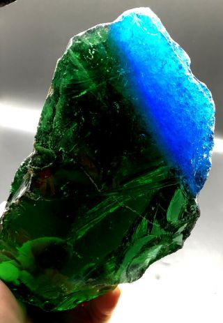 2610g Rare Authentic Green&blue Obsidian Volcanic Natural Raw Light Glass Stone