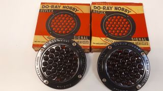 Nos Vintage Do - Ray Nobby Red Glass Reflector Signal Light Vehicle Amber Box 1292