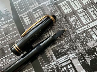 Vintage restored Danish 1950s MONTBLANC No.  4 Jet Black BF fountain pen 6