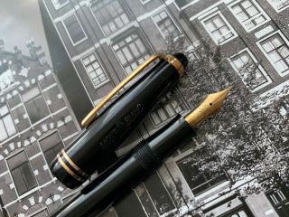 Vintage restored Danish 1950s MONTBLANC No.  4 Jet Black BF fountain pen 7