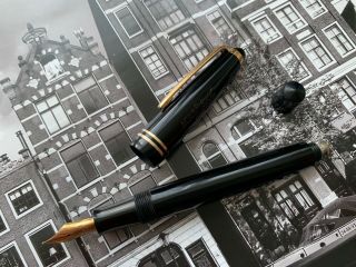 Vintage restored Danish 1950s MONTBLANC No.  4 Jet Black BF fountain pen 8