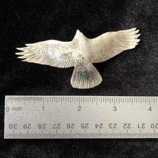 Vintage Courtney Peterson Eagle Necklace Pendant Hawk Flying Bird 2