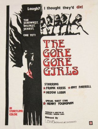 M/l Nos Vtg 80s/90s The Gore Gore Girls Movie T Shirt Horror Medium Large