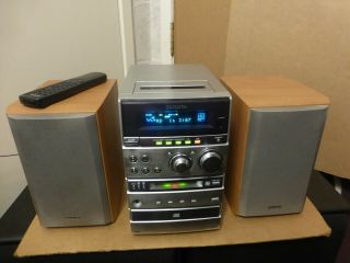 Aiwa Xr - Md100u Mini Disc Md Cd Tape Am/fm Hi - Fi Mini System W Speakers Rare