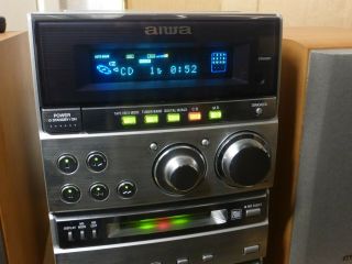 AIWA XR - MD100U Mini Disc MD CD Tape AM/FM Hi - Fi Mini System w Speakers RARE 7