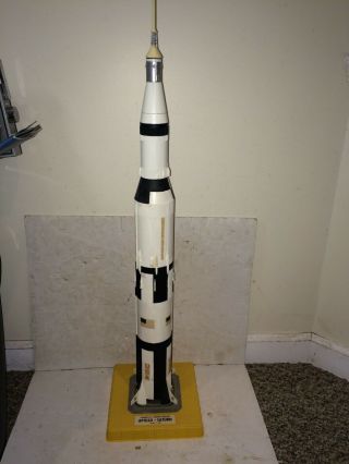 Vintage Assembled Built Up Apollo Saturn V Moon Rocket Monogram Model Kit,  Exc.