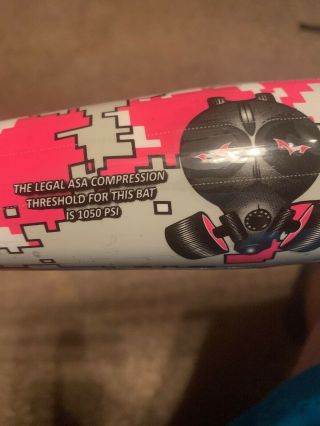 2018 Monsta Pink Fallout 2500 F Handle 26oz ASA Softball Bat.  Rare SuperHot 2