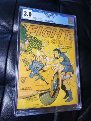 Fight Comics 4 Cgc 3.  0 Fiction House Rare Lou Fine Cover 1940