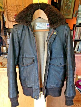 Vintage Schott Flight Bomber Leather Jacket Size 32 (s) Made In Usa