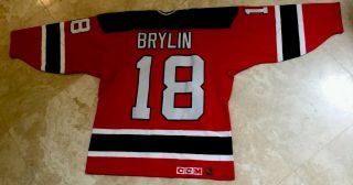 ❤️rare 1990’s Vintage Brylin Jersey Devils Hockey Jersey Ccm Sewn Authentic