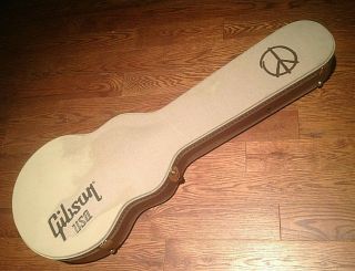 Rare Gibson Usa Les Paul Peace Sign Hippie Hemp / Tie Dye Hard Shell Guitar Case