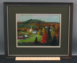 Vintage Howard Connolly Fall Autumn Vermont Landscape Watercolor Painting