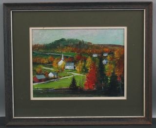 Vintage HOWARD CONNOLLY Fall Autumn Vermont Landscape Watercolor Painting 2