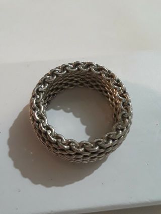 Vintage Tiffany Woven Ring Marked T&Co.  925 size 6 2