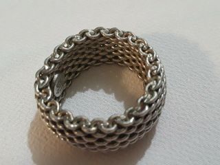 Vintage Tiffany Woven Ring Marked T&Co.  925 size 6 4