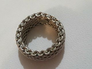 Vintage Tiffany Woven Ring Marked T&Co.  925 size 6 6