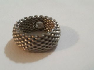 Vintage Tiffany Woven Ring Marked T&Co.  925 size 6 8