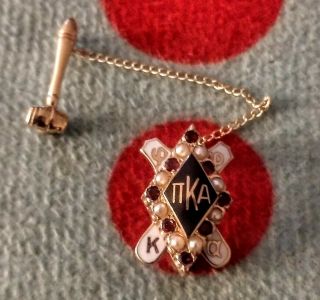 Vintage Pi Kappa Alpha Fraternity Pin 10k 5.  3 Grams,  Pearls Rubies Guard E/c